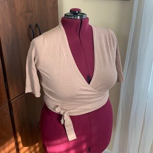 NWT Torrid Blush Pink Elbow Sleeve Wrap Sweater 1X